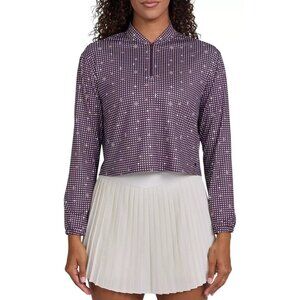 Bad Birdie 1/4 Zip Pullover Golf Womens Size Small LS Crop Top Stretch UPF 50+